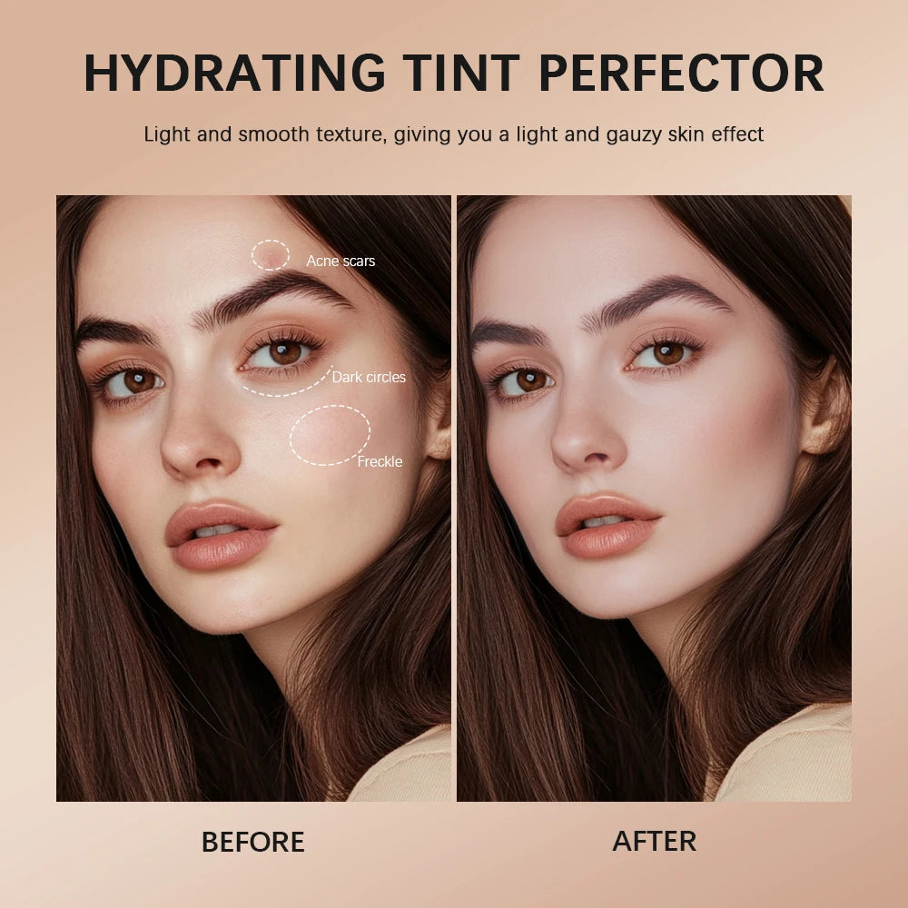Skin Hydrating BB Cream Skin Tint Perfector Liquid Foundation Brightens Base Concealer Foundation Cosmetics HIP