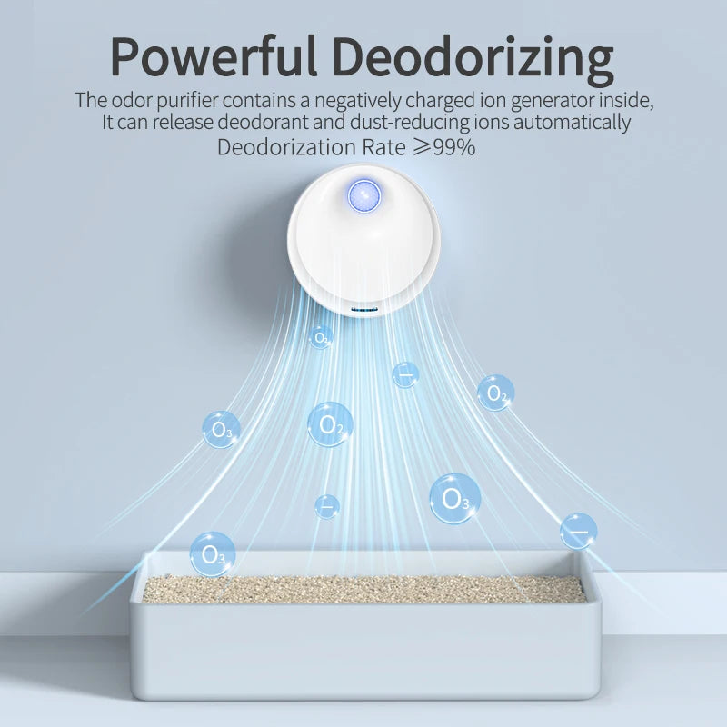 ROJECO 4000mAh Cat Litter Box Deodorizer Smart Cat Odor Purifier For Dog Automatic Pet Toilet Air Purifier Cat Litter Deodorant HIP