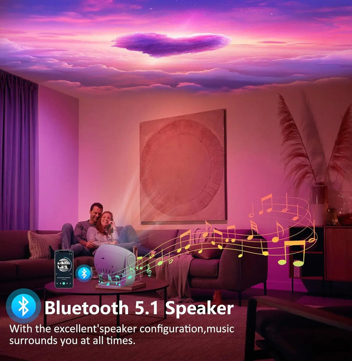 13-in-1 Star Projector Pro 360° Rotating HD Galaxy Projector Pro, with Remote Control White Noise Function, Bluetooth Speaker HIP