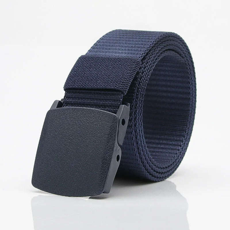 MYMC Men's Tactical Canvas Belt – Automatic Buckle Tactical Canvas Belt HIP Blue 123cm