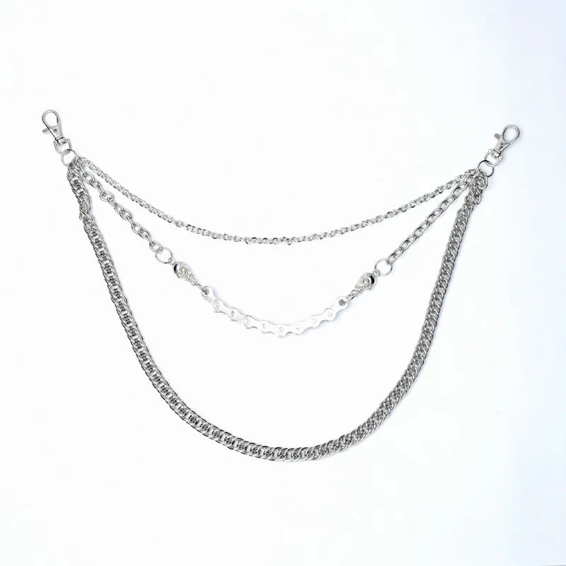 Punk Silver Metal Waist Chain Belt for Men – Rock Hip-Hop Waist Chain Belt HIP