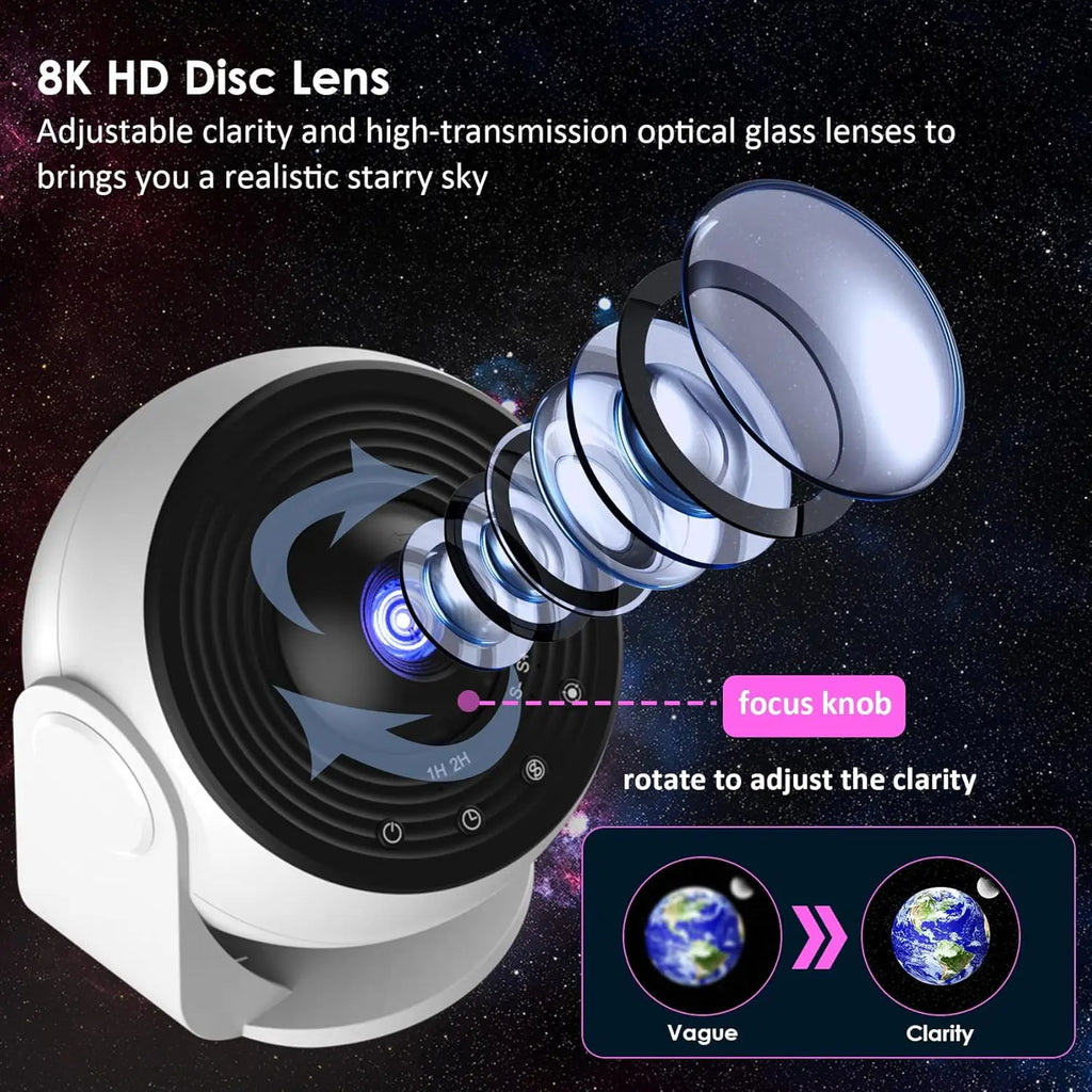 13-in-1 Star Projector Pro 360° Rotating HD Galaxy Projector Pro, with Remote Control White Noise Function, Bluetooth Speaker HIP