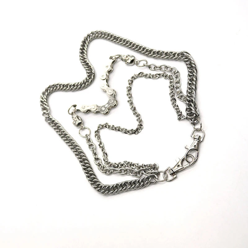 Punk Silver Metal Waist Chain Belt for Men – Rock Hip-Hop Waist Chain Belt HIP