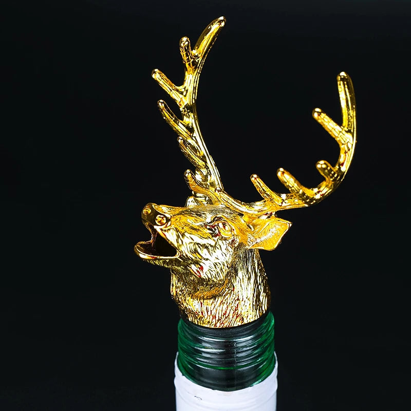 Stainless Steel Wine Pourer & Stopper – Deer & Dragon Design Wine Pourer Aerator HIP