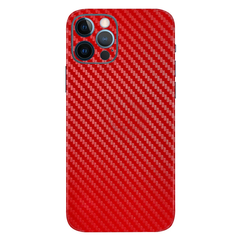 3D Carbon Fiber Back Skin Sticker for iPhone – Anti-Scratch Phone Skin Sticker HIP Red For iP6 6S Plus