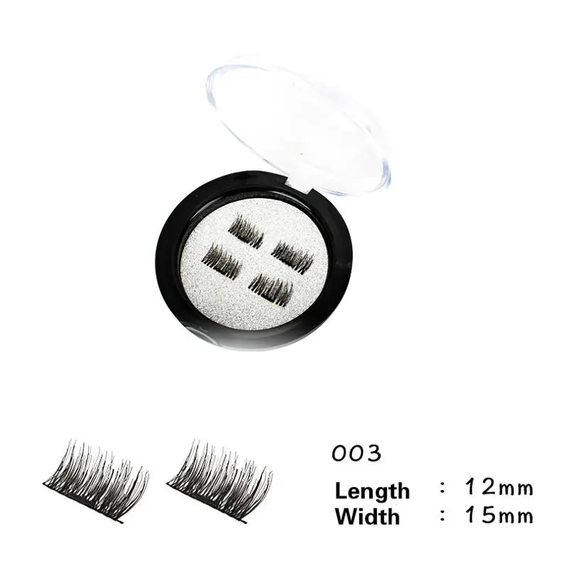 Professional 3D Magnetic Eyelashes Natural Glue-Free Long Reusable Fake False Eye Lashes Extension Handmade 4PCS HIP 003