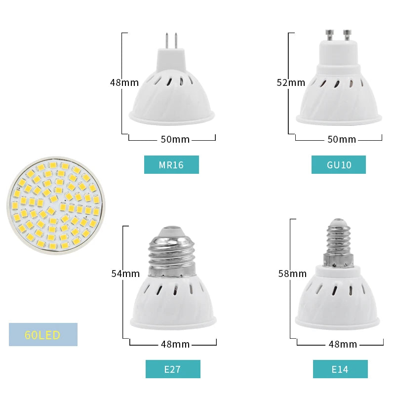 10-Pack GU10 MR16 E27 E14 LED Spotlight Bulbs 220–240V | YNL LED Spotlight Bulbs HIP