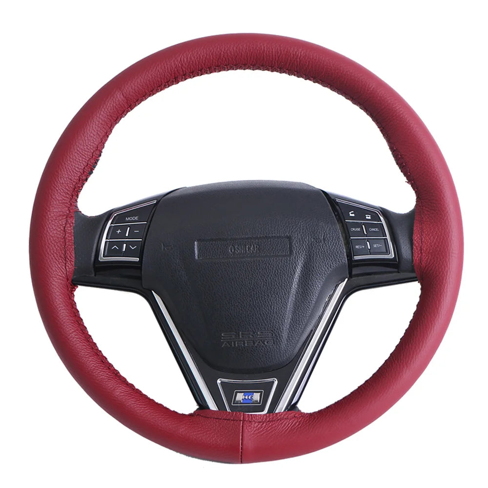 Genuine Leather Steering Wheel Cover 38cm – DIY Hand Stitch Steering Wheel Cover HIP