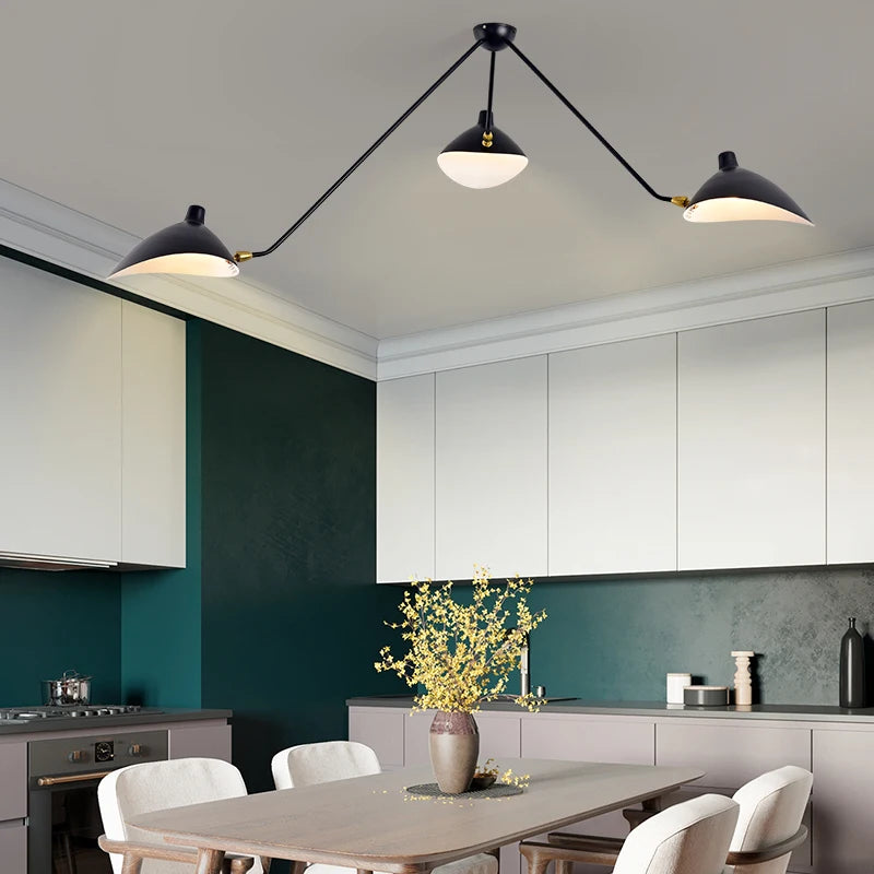 Nordic Post-Modern Swing Arm Ceiling Lamp – 3-Light Iron Ceiling Light Fixture HIP