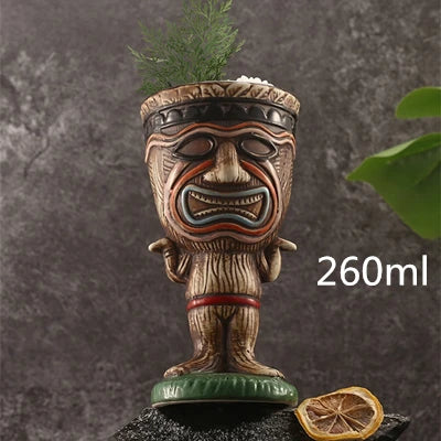 260ml Ceramic Tiki Mug – Porcelain Beer & Cocktail Cup Ceramic Tiki Mug HIP 1pcs 260ml 201-300ml