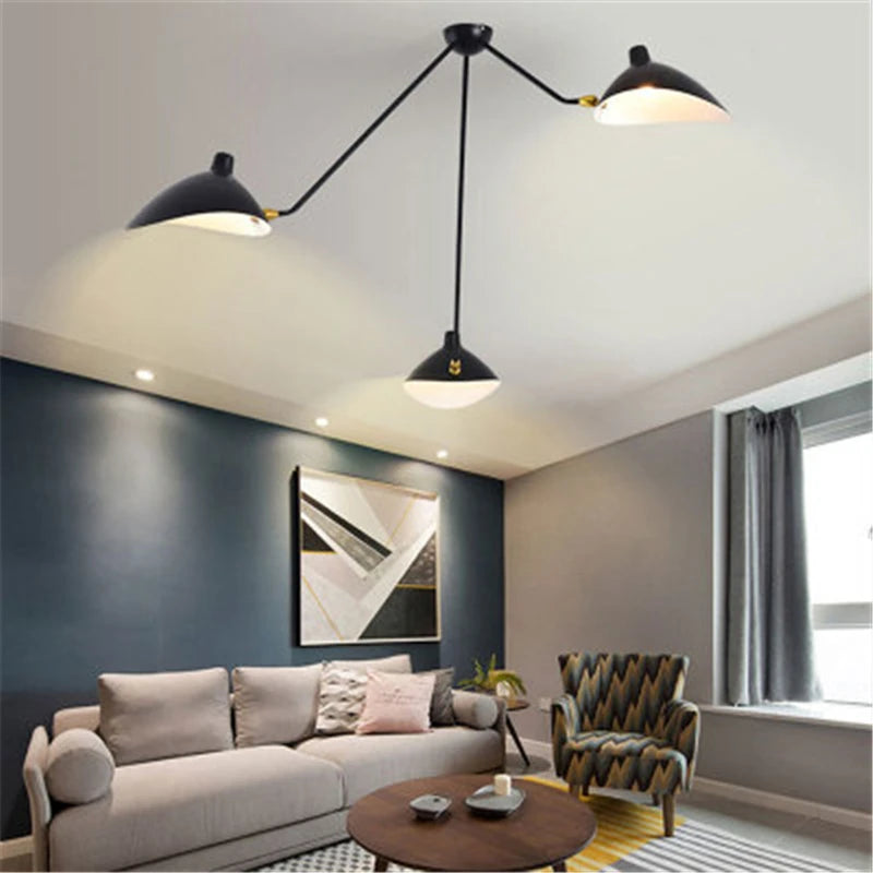 Nordic Post-Modern Swing Arm Ceiling Lamp – 3-Light Iron Ceiling Light Fixture HIP