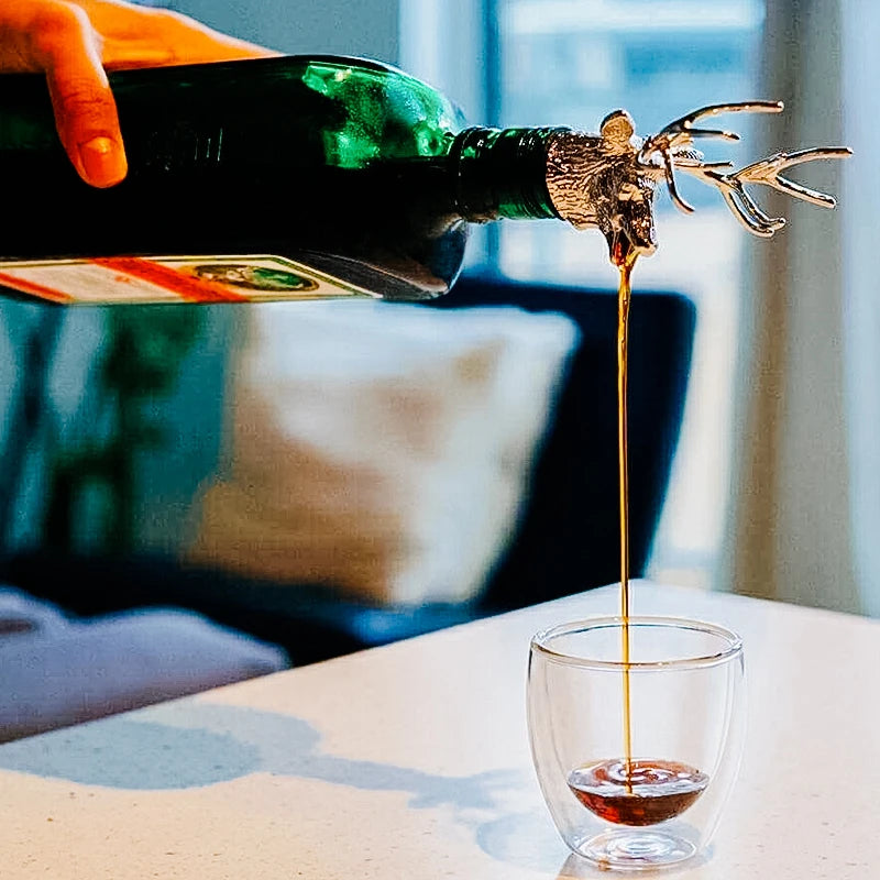 Stainless Steel Wine Pourer & Stopper – Deer & Dragon Design Wine Pourer Aerator HIP