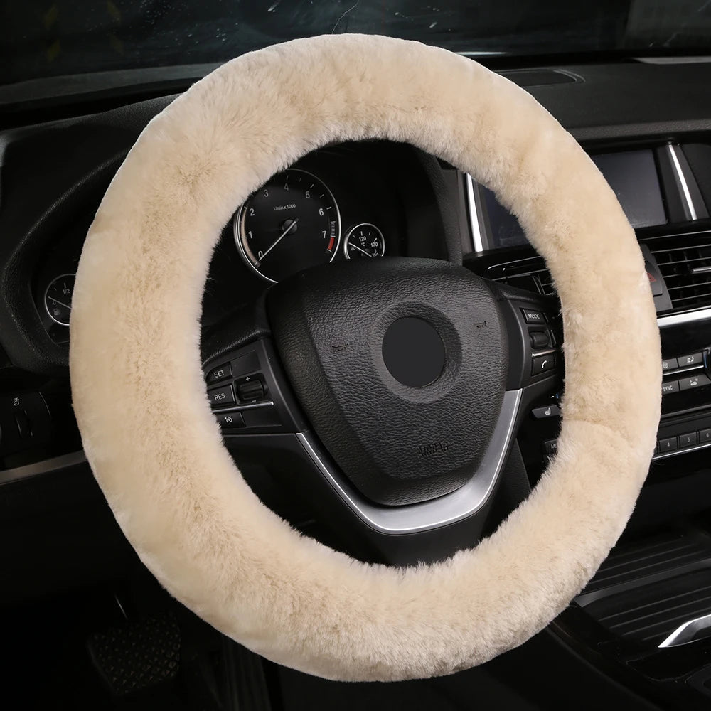 Australian Wool Sheepskin Steering Wheel Cover – 38cm Universal Steering Wheel Cover HIP