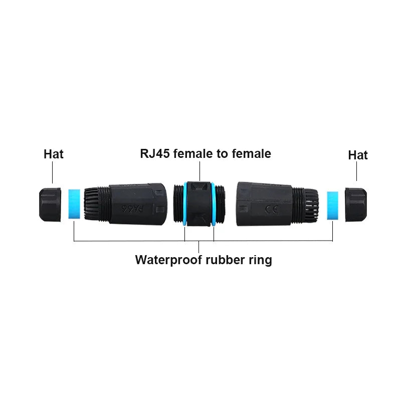 IP68 Waterproof RJ45 Female Coupler Adapter – CAT5E/CAT6 Network Cable Adapter HIP