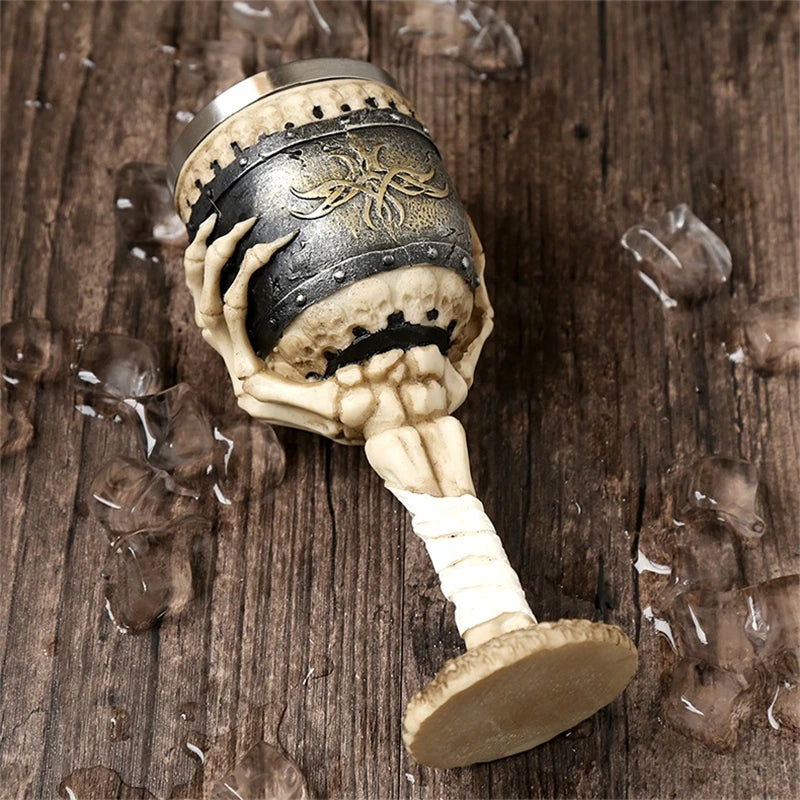 180ml Skull Viking Resin Beer Mug – Halloween Tiki Cup Novelty Beer Mug HIP