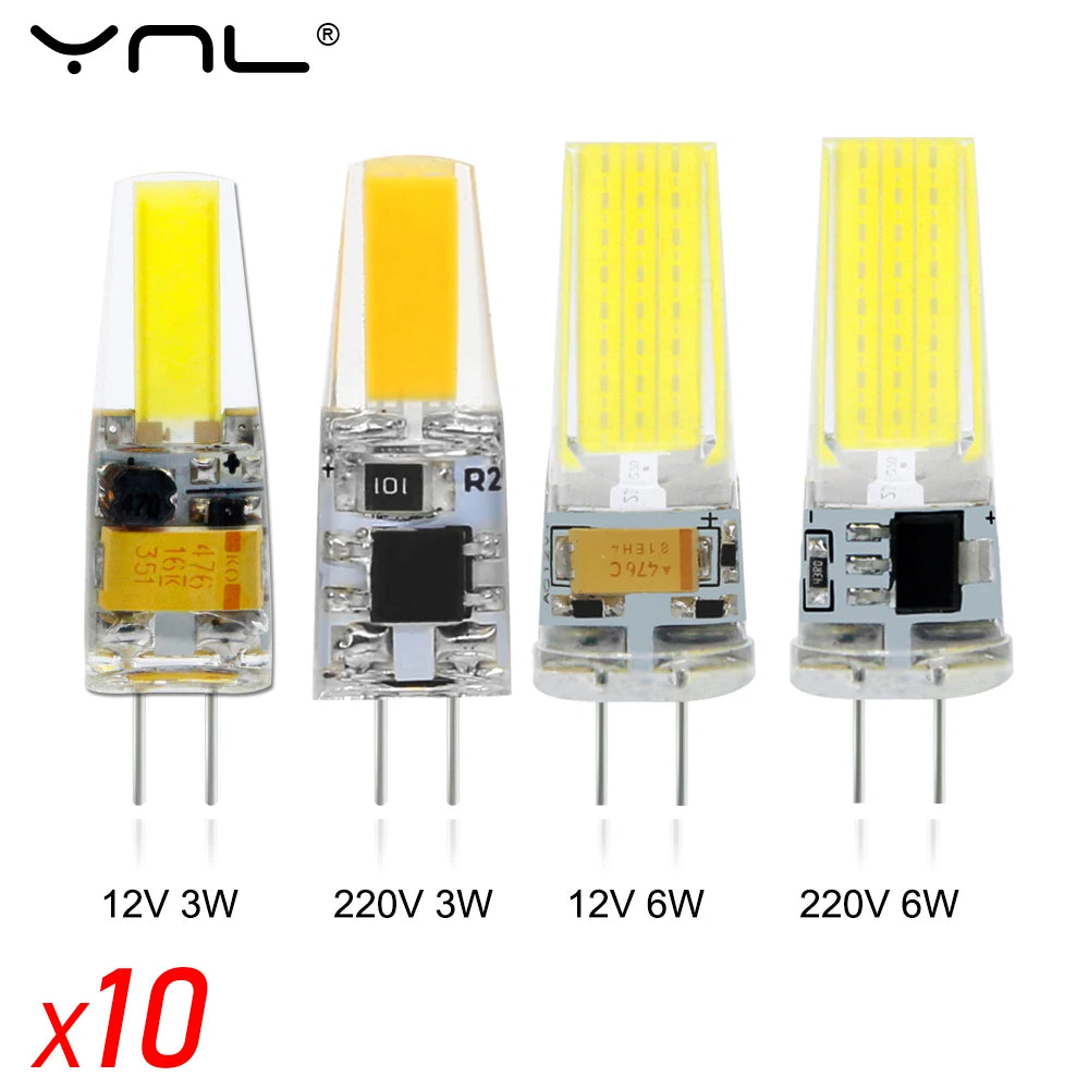 10-Pack G4 COB LED Bulbs 3W 6W 12V 220V – Halogen Replacement LED Spotlight Bulb HIP