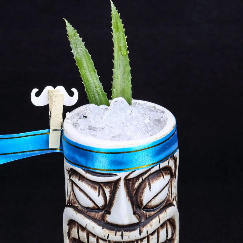 600ml Ceramic Tiki Mug – Bone China Cocktail & Beer Cup Ceramic Tiki Mug HIP