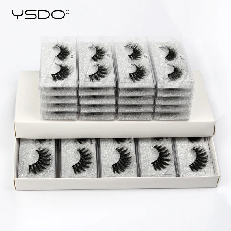 Faux 3D Mink Lashes Wholesale 10/20/30/40/50/100 Pairs Eyelash Makeup Fluffy Thick False Eyelashes In Bulk Cilios Natural Lashes HIP