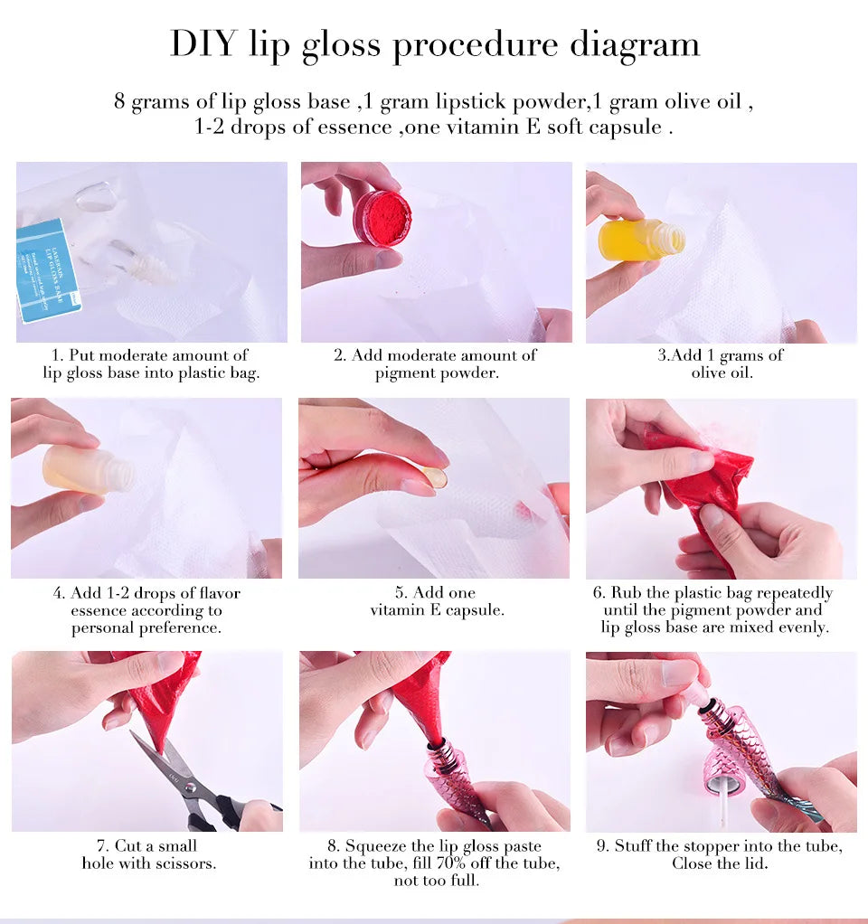 Lip Gloss Base Clear Mattle Oil Non-Stick DIY Lipstick Raw Material Gel Non-Stick Moisturizing Base Handmade Lipstick Vegan HIP