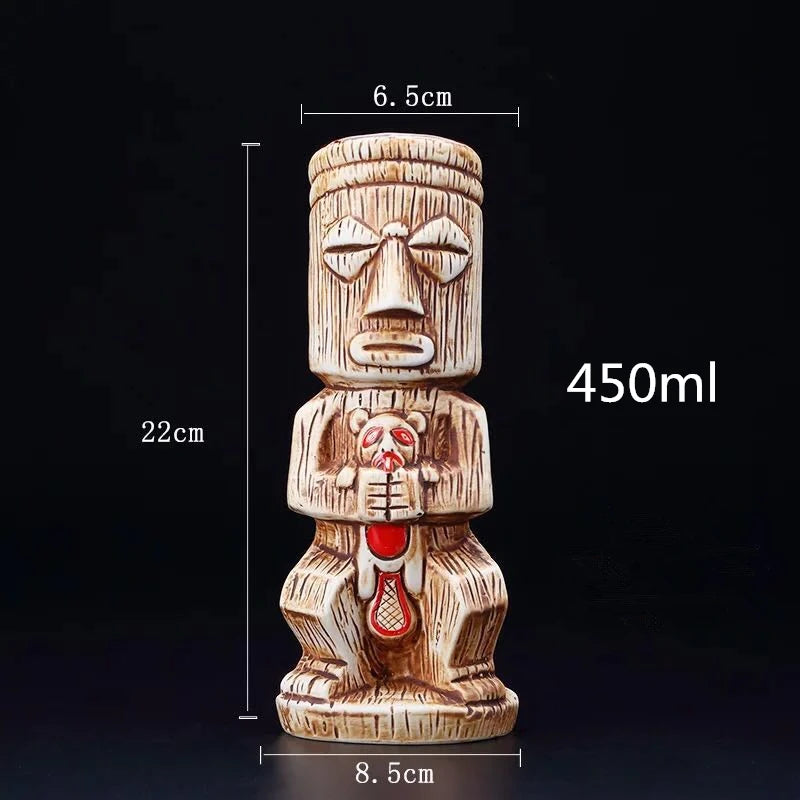 450ml Ceramic Tiki Mug – Porcelain Beer & Cocktail Cup Ceramic Tiki Mug HIP