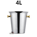 Stainless Steel Ice Bucket 2L/4L – European Wine Chiller Stainless Steel Ice Bucket HIP Gold Ear 4L