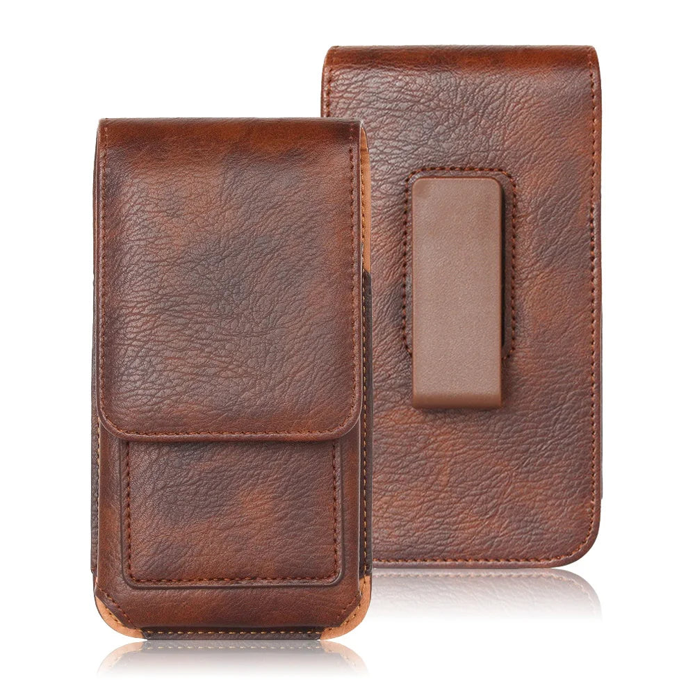 Universal Leather Belt Clip Phone Holster Pouch 3.5–6.3" Phone Belt Pouch HIP