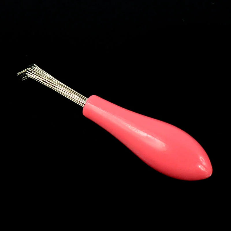 Comb Brush Cleaner Cleaner Remover Embedded Beauty Tool Plastic Handle Hair Comb Cleanup Hook Salon Hairdressing Tool Barber HIP Pink