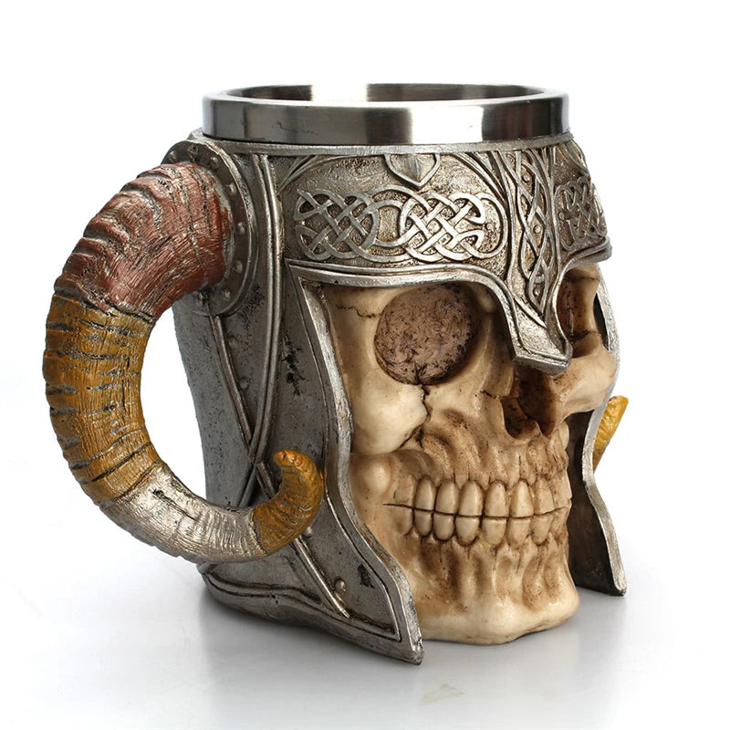 600ml Viking Skull Ceramic Tiki Mug – Coffee & Tea Cup Novelty Ceramic Mug HIP