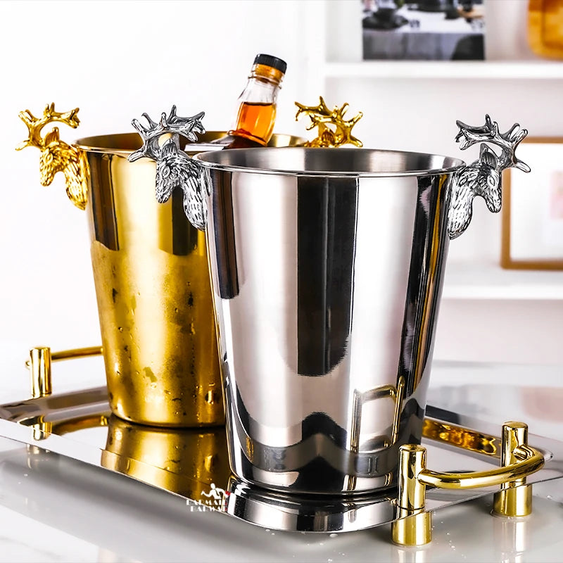 Stainless Steel Ice Bucket 2.2L & 5L – Wine & Champagne Chiller Ice Bucket Chiller HIP