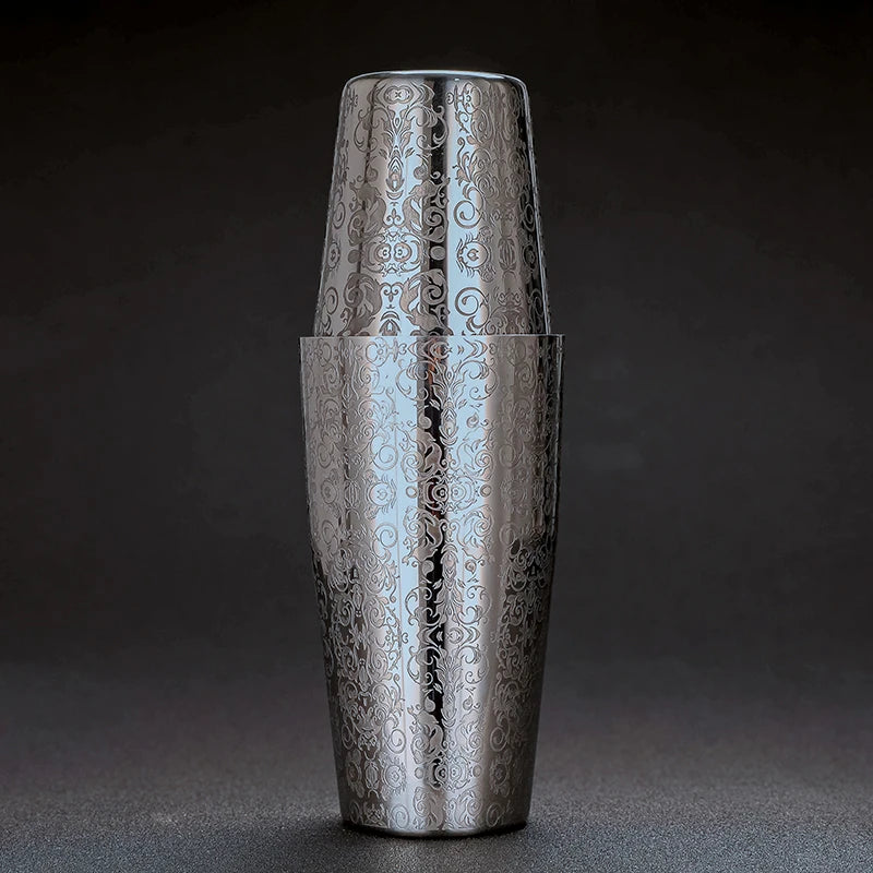 Engraved Stainless Steel Boston Cocktail Shaker 550ml/850ml Cocktail Shaker HIP