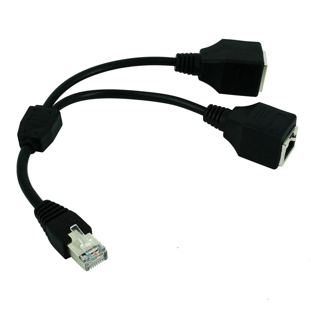 RJ45 1-to-2 LAN Splitter Cable Cat5 Cat5e Cat6 Y Adapter Ethernet Splitter Adapter HIP