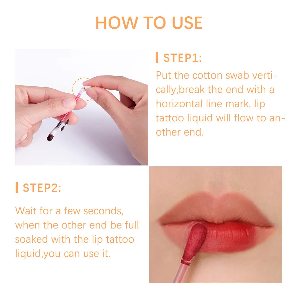 20pcs Cigarette Cotton Swab Lipstick Tattoo Lipstick Non-Stick Long-Lasting Waterproof and Kiss-proof Lip Durable Lip Stain Set HIP