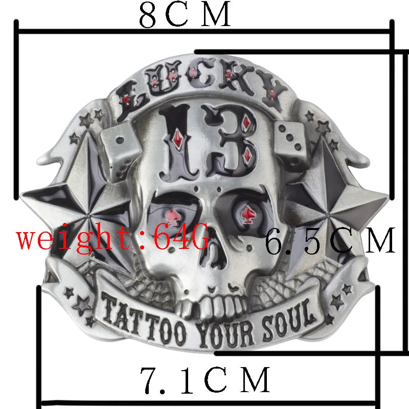 MYMC Skull Skeleton Belt Buckle – Punk Rock Western Style Metal Belt Buckle HIP