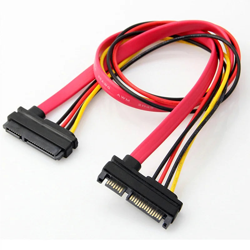 OULLX 22-Pin SATA Male to Female Adapter Cable 30/50cm SATA Adapter Cable HIP