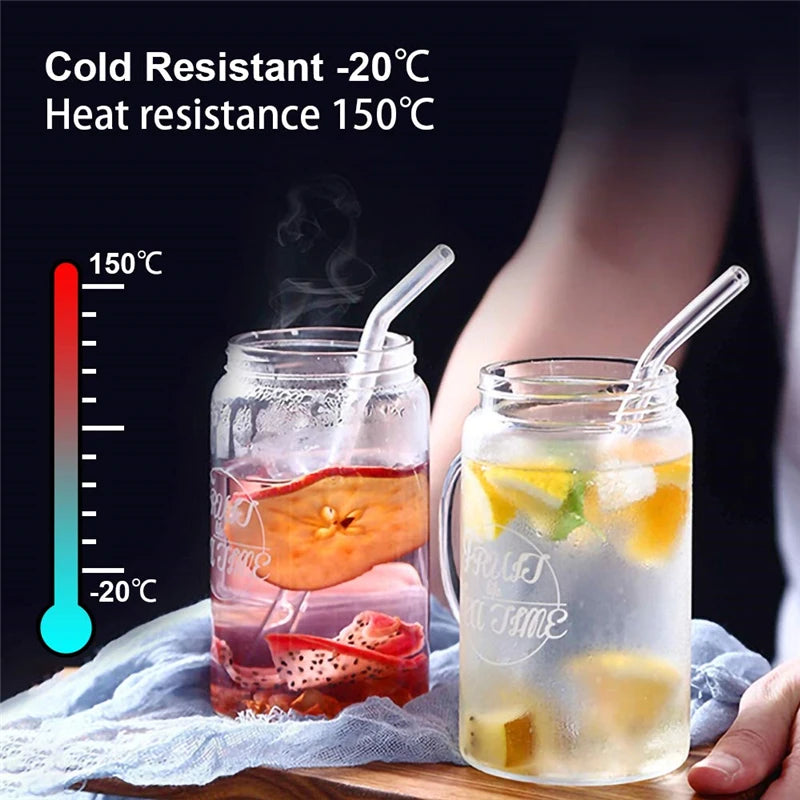 4-Pack Reusable Glass Drinking Straws with Cleaning Brush Glass Drinking Straws HIP