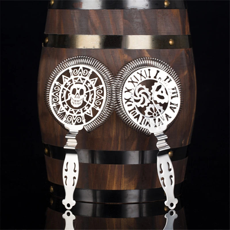 Skull Cocktail Strainer – Stainless Steel Sprung Bar Tool Cocktail Bar Strainer HIP