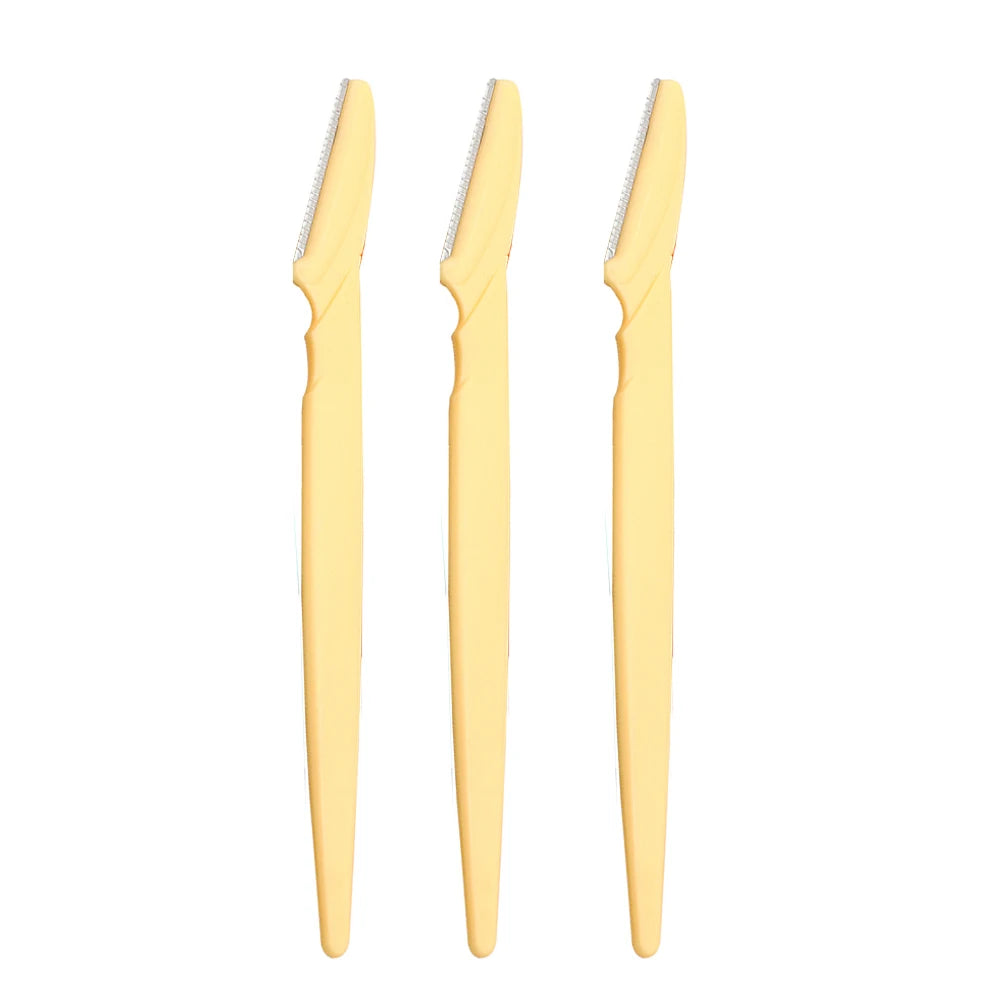 3/6/9PCS Eyebrow Trimmer Hair Remover Facial Razor Blades Shaver Sharp Portable Set Makeup Tool Kit HIP Yellow 3Pcs