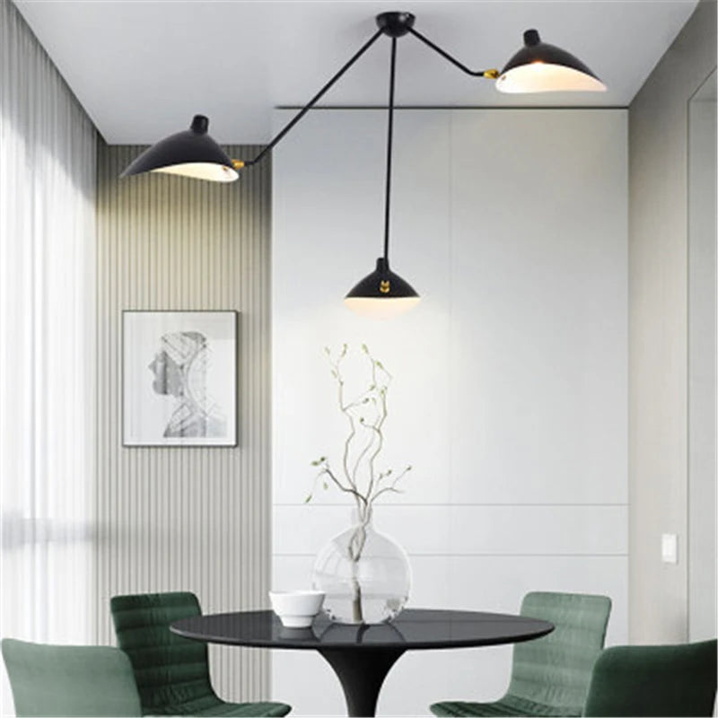 Nordic Post-Modern Swing Arm Ceiling Lamp – 3-Light Iron Ceiling Light Fixture HIP