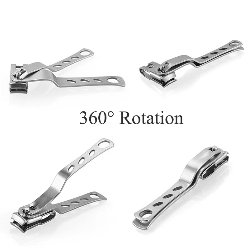 Nail Toe Clipper Cutter Trimmer Scissor Stainless Steel Manicure Pedicure Tool 360 Degree Rotary Cuticle Toenail Nail Clipper HIP
