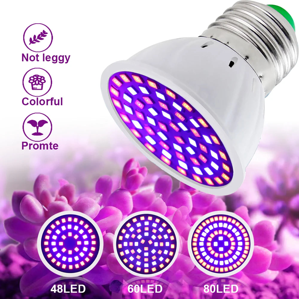 YNL Full Spectrum E27 LED Grow Bulb – 60/80 LEDs Indoor Plants LED Grow Light Bulb HIP