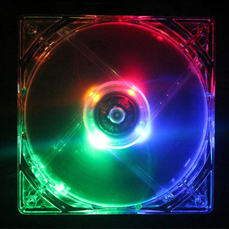 80mm LED PC Case Fan – 12V Molex 4-Pin | OULLX 8025 PC Case Fan HIP Colored lights