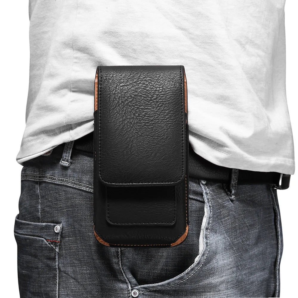 Universal Leather Belt Clip Phone Holster Pouch 3.5–6.3" Phone Belt Pouch HIP