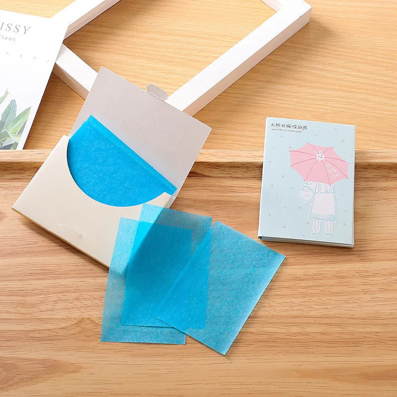 50Pcs/Box Protable Facial Absorbent Paper Oil Control Wipes Absorbing Sheet Oily Matting Tissue Face Care Paper Matting Tissue HIP