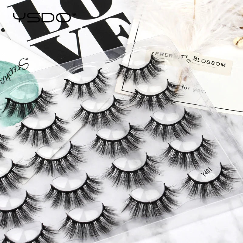 YSDO Eyelashes 3/5/10 Pairs Makeup Wispy 3D Mink Lashes Natural Long False Eyelashes Thick Fake Lashes Maquiagem Strip Faux Cils HIP