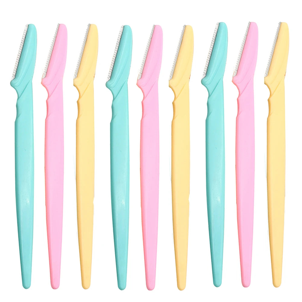 3/6/9PCS Eyebrow Trimmer Hair Remover Facial Razor Blades Shaver Sharp Portable Set Makeup Tool Kit HIP 9Pcs