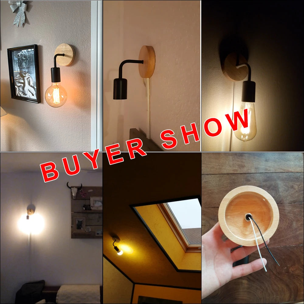 Retro Vintage E27 Wall Sconce – Iron Indoor Lamp 110V/220V Wall Sconce HIP