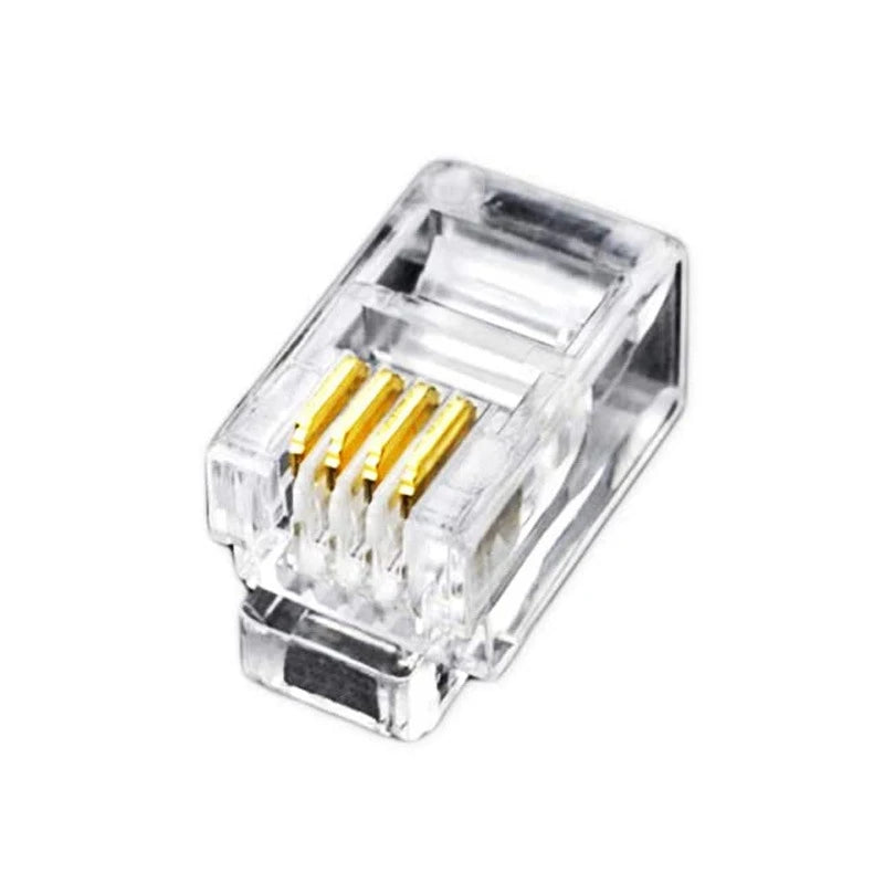 4P4C RJ9 Gold-Plated Telephone Handset Connectors – 50 or 100 Pack Telephone Connectors HIP