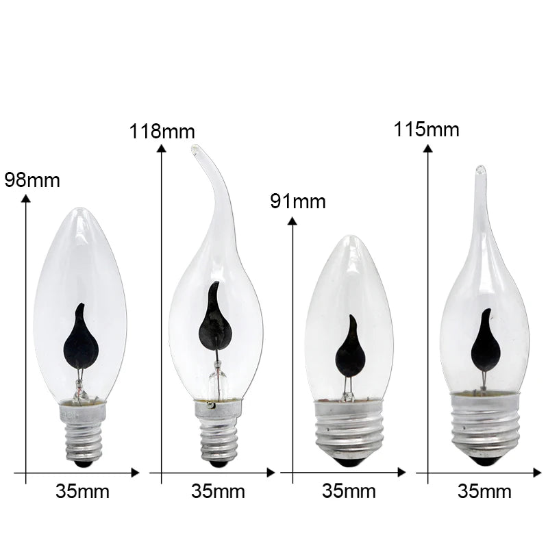 YNL LED Flame Effect Candle Bulb E14 E27 – Vintage Edison Style LED Flame Bulb HIP