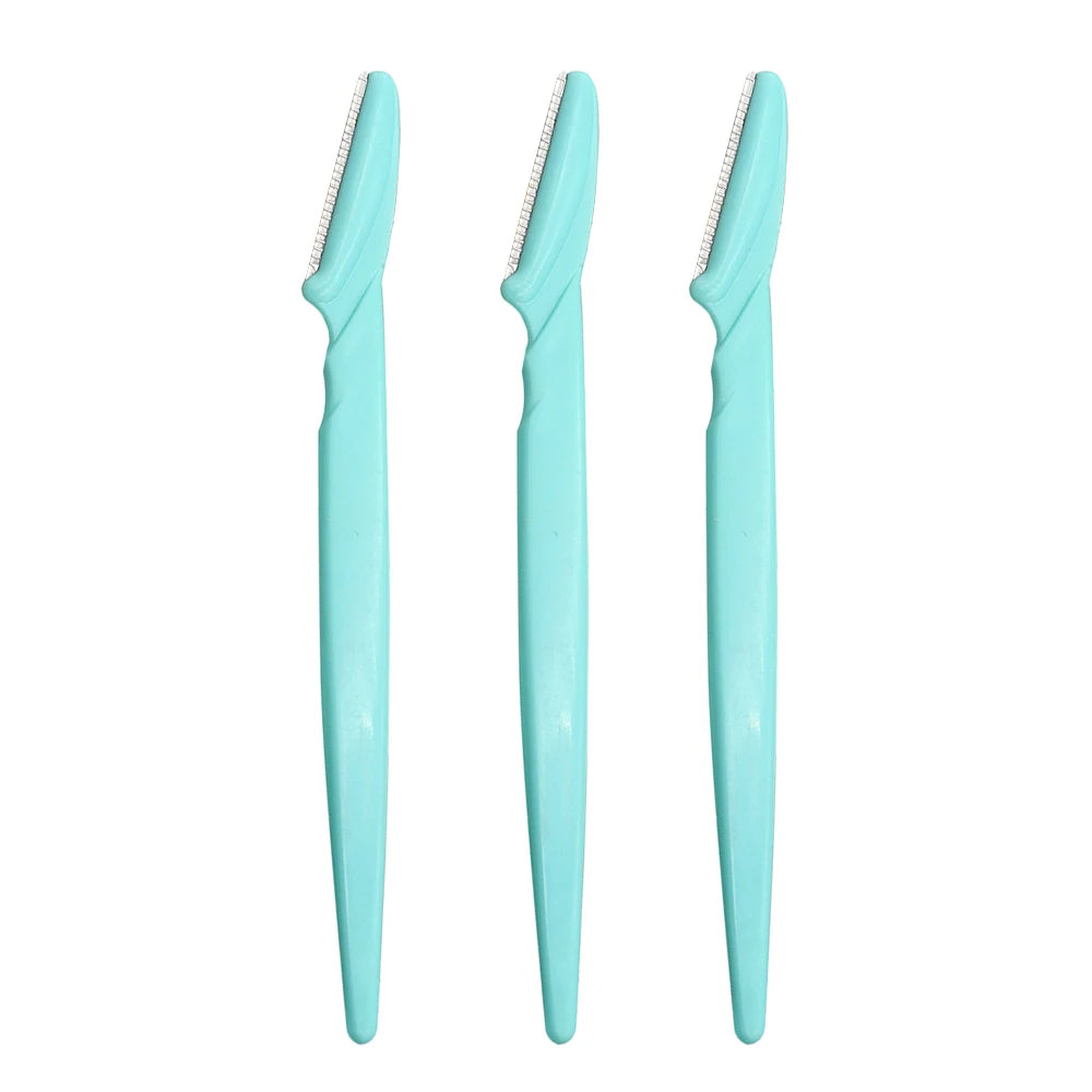 3/6/9PCS Eyebrow Trimmer Hair Remover Facial Razor Blades Shaver Sharp Portable Set Makeup Tool Kit HIP Blue 3Pcs