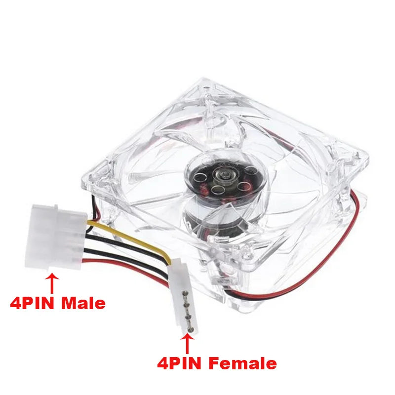 80mm LED PC Case Fan – 12V Molex 4-Pin | OULLX 8025 PC Case Fan HIP